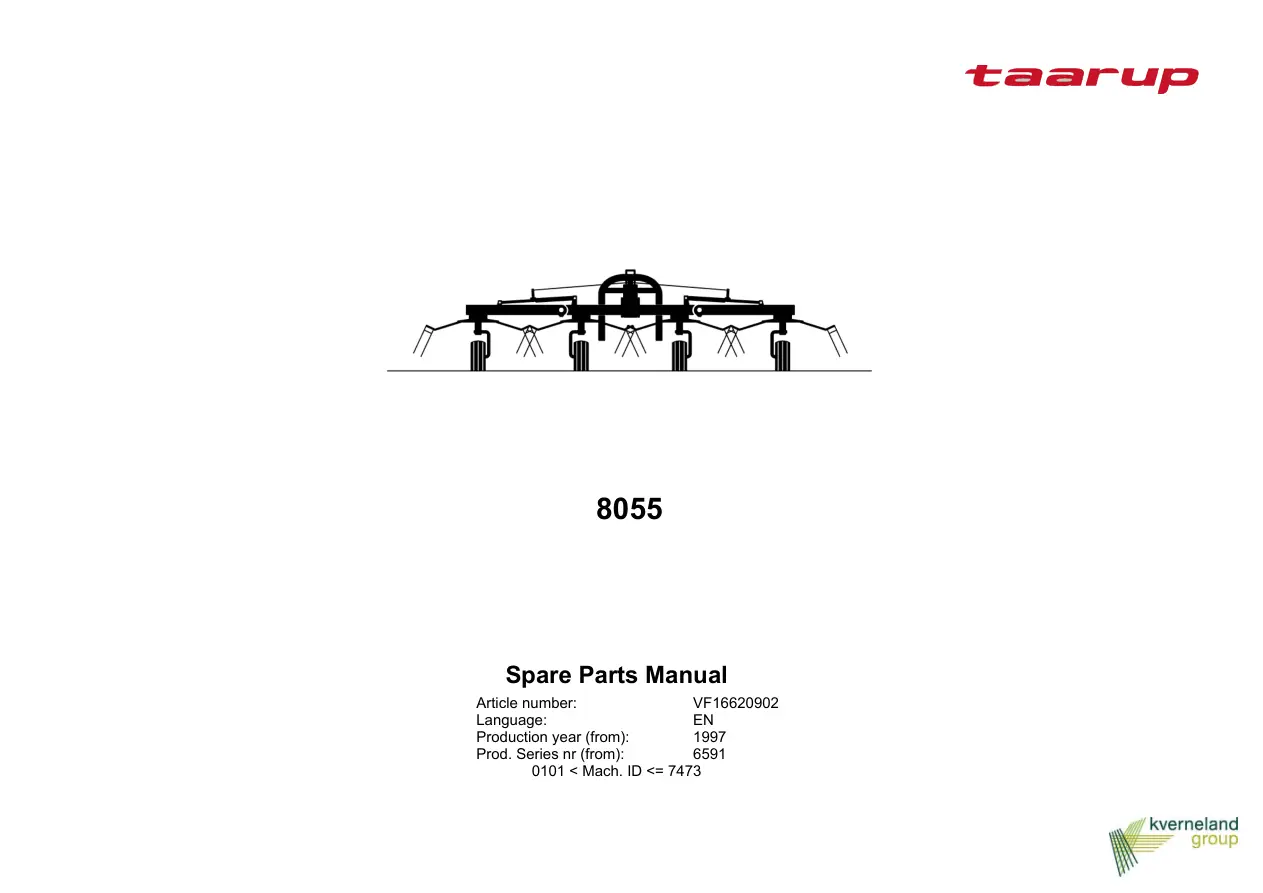 Taarup 8055 1997 Parts Manual