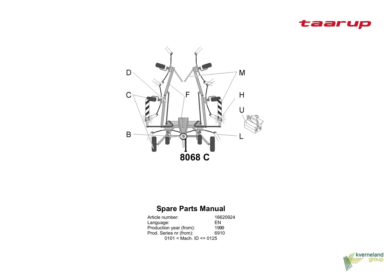 Taarup 8068C 1999 Parts Manual