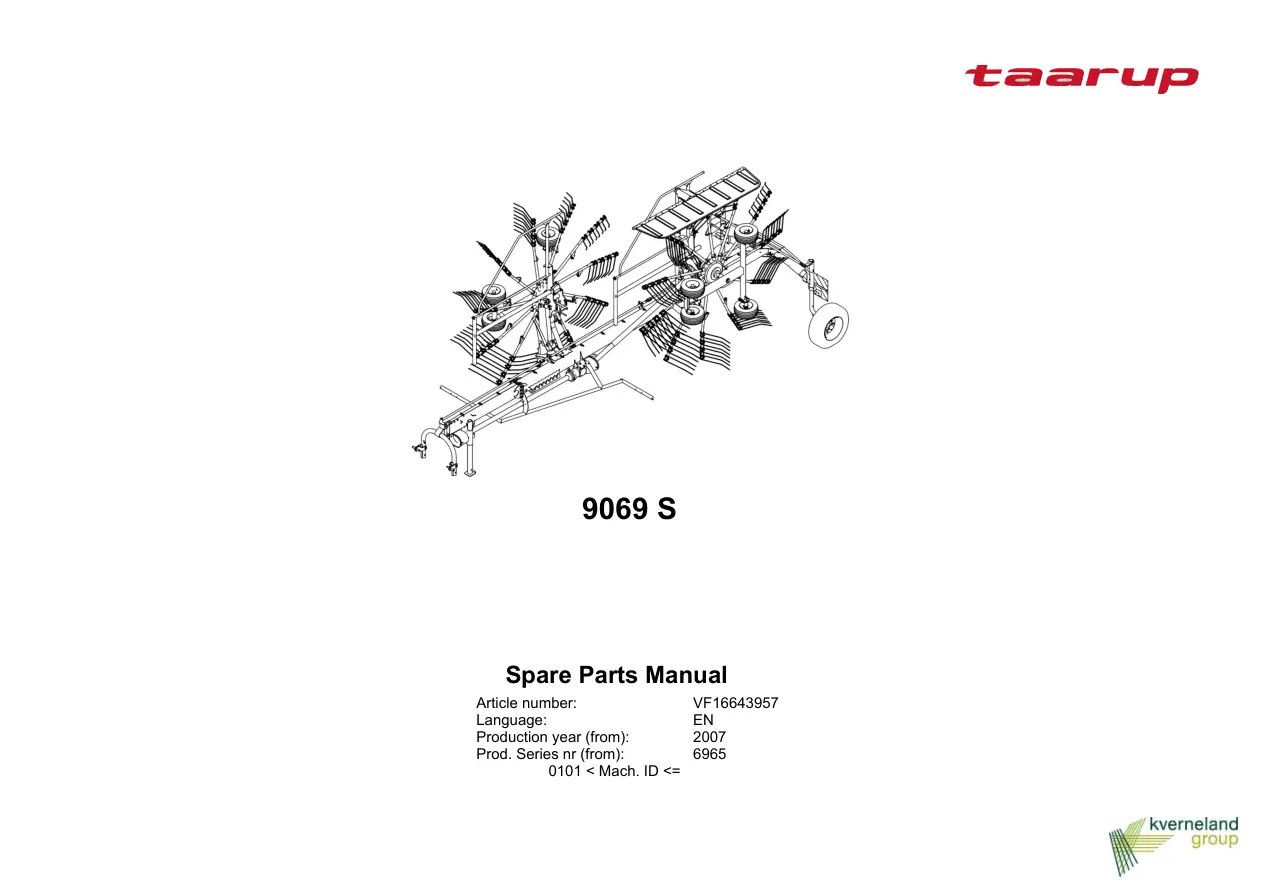 Taarup 9069S 2007 Parts Manual