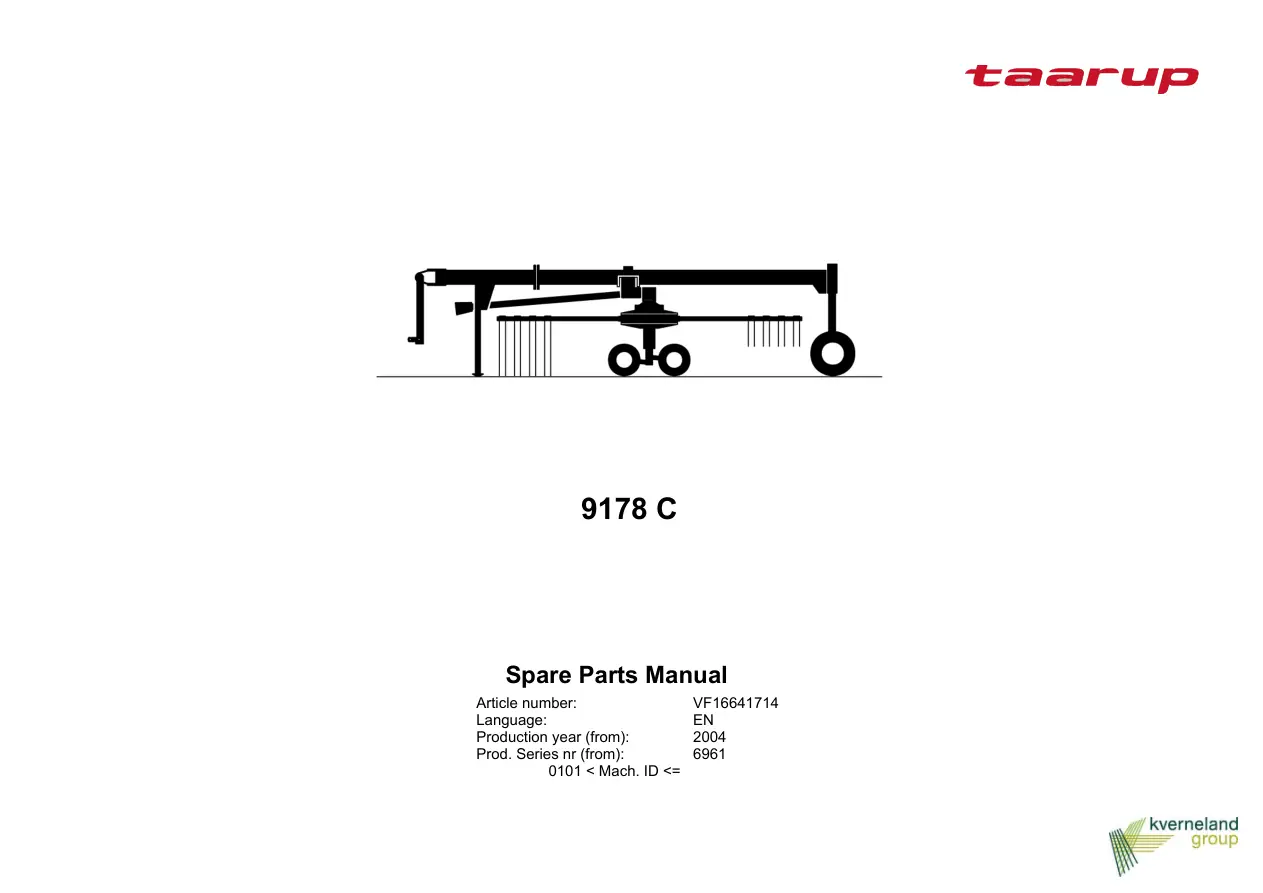 Taarup 9178C 2004 Parts Manual