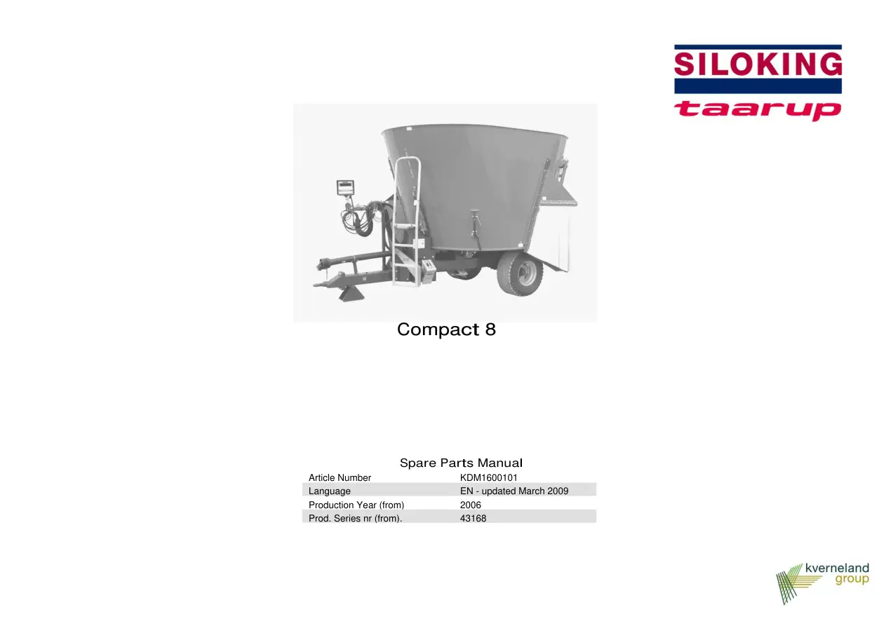 Taarup 8 2006 Parts Manual