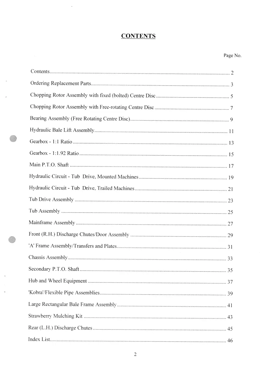 Taarup Kd806 Kd807 Parts Manual