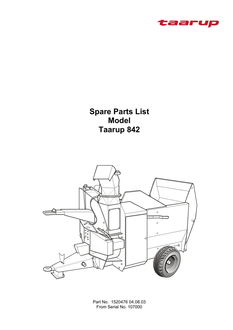 Taarup Kd842 Parts Manual