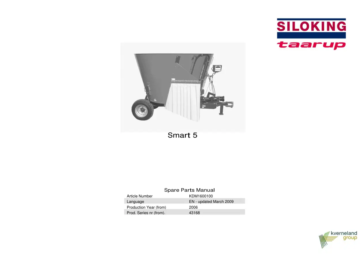 Taarup Smart 5 2006 Parts Manual