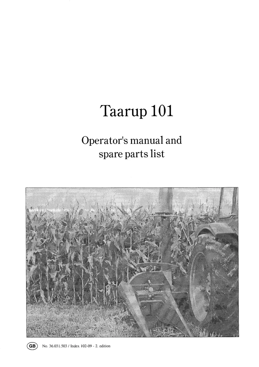 Taarup Ta101 Parts Manual