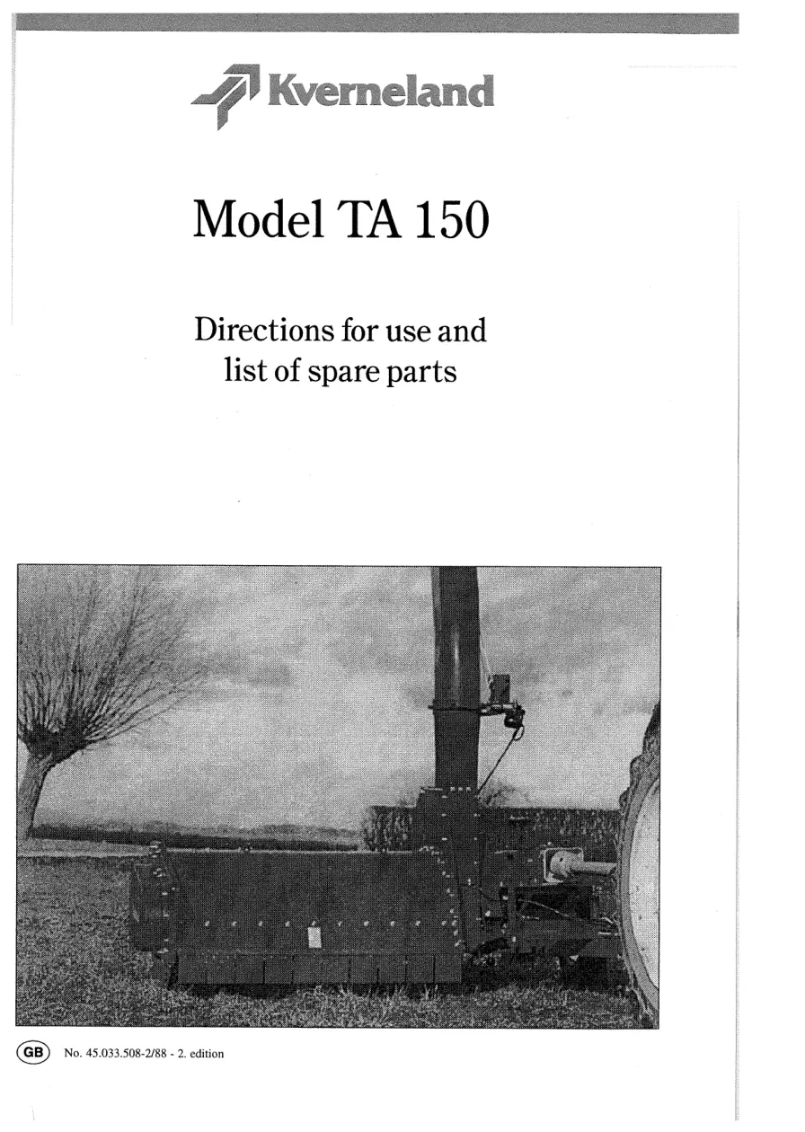 Taarup Ta150 Parts Manual