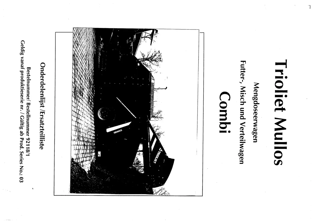 Trioliet 04 92118 1 03 Parts Manual