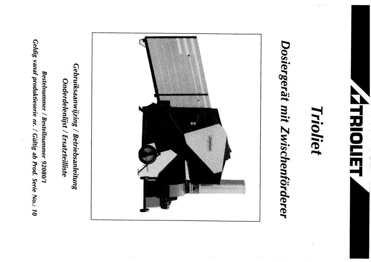 Trioliet Dosiergeraet 92080 1 10 Parts Manual