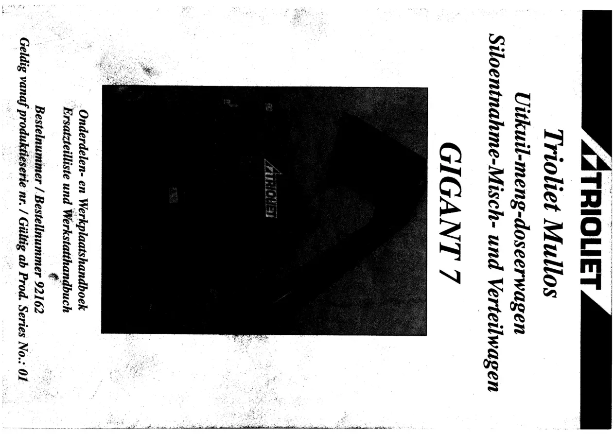 Trioliet Gigant 700 900 92162 0 01 Parts Manual