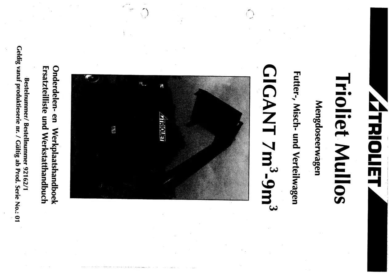Trioliet Gigant 700 900 92162 1 01 Parts Manual