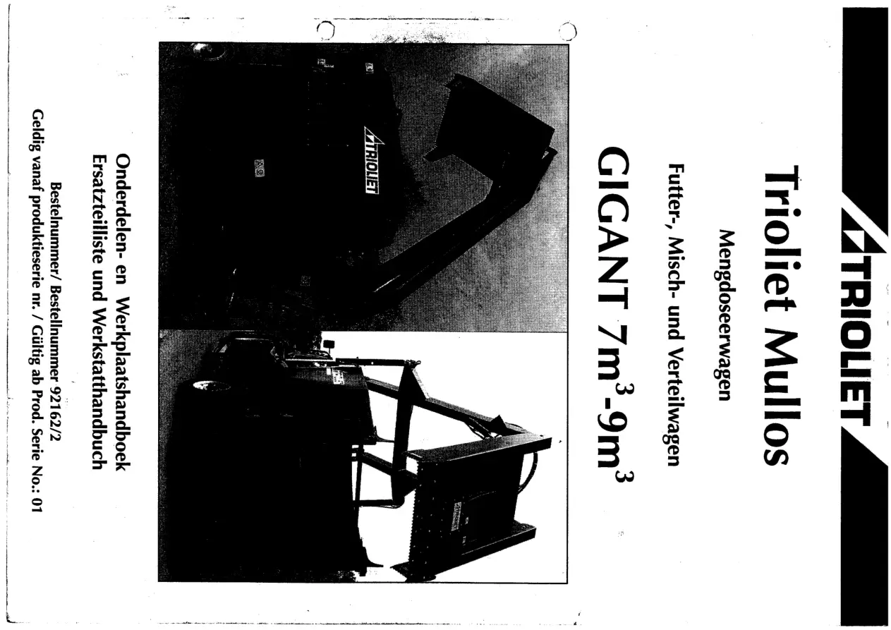 Trioliet Gigant 700 900 92162 2 01 Parts Manual