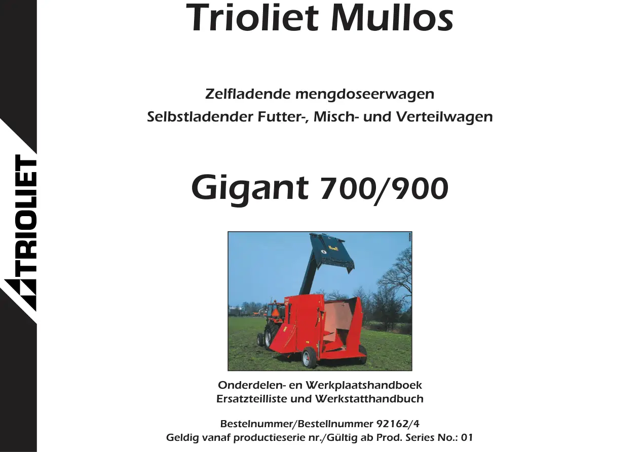 Trioliet Gigant 700 900 92162 4 04 Parts Manual