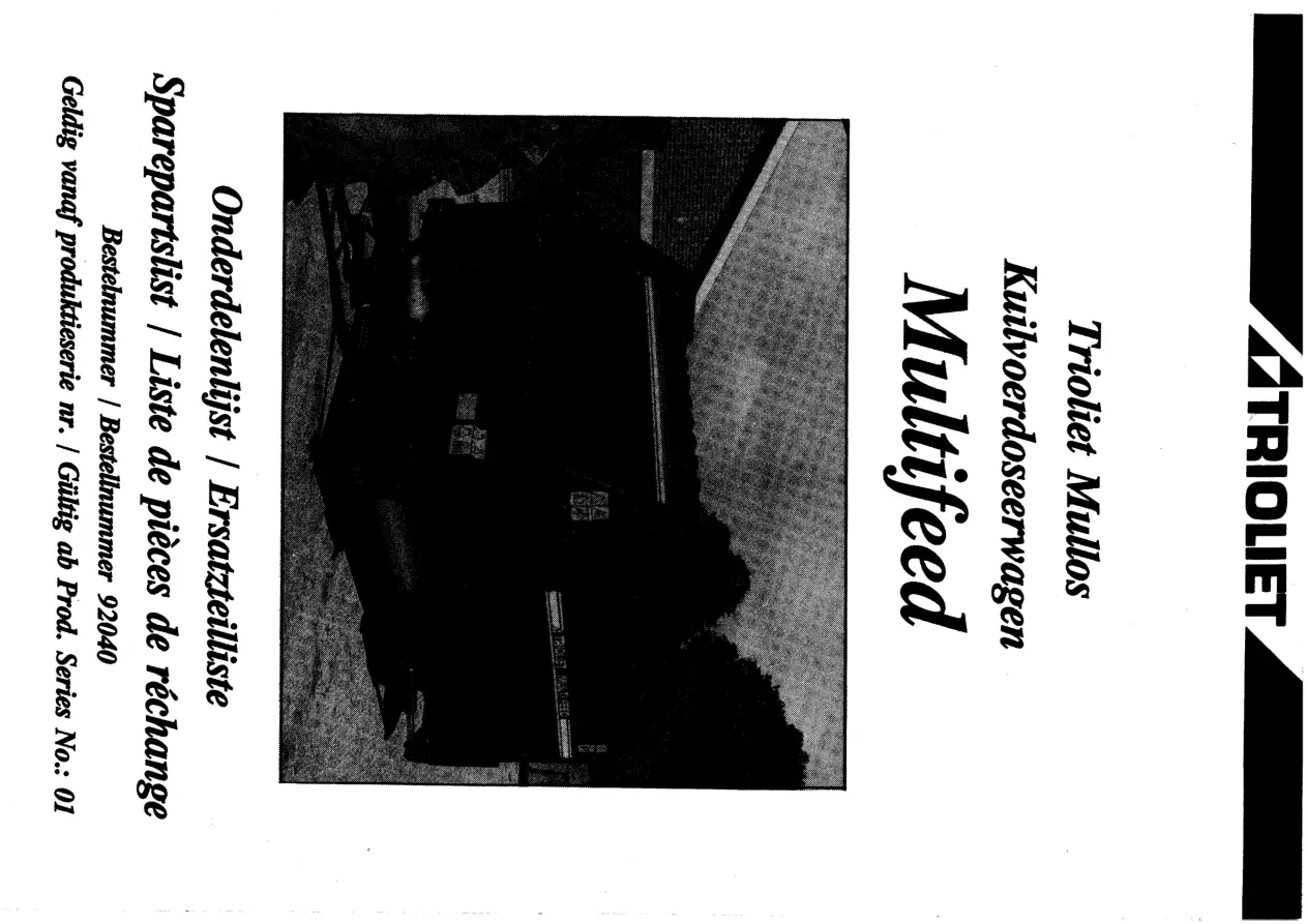Trioliet Multifeed 92040 01 Parts Manual