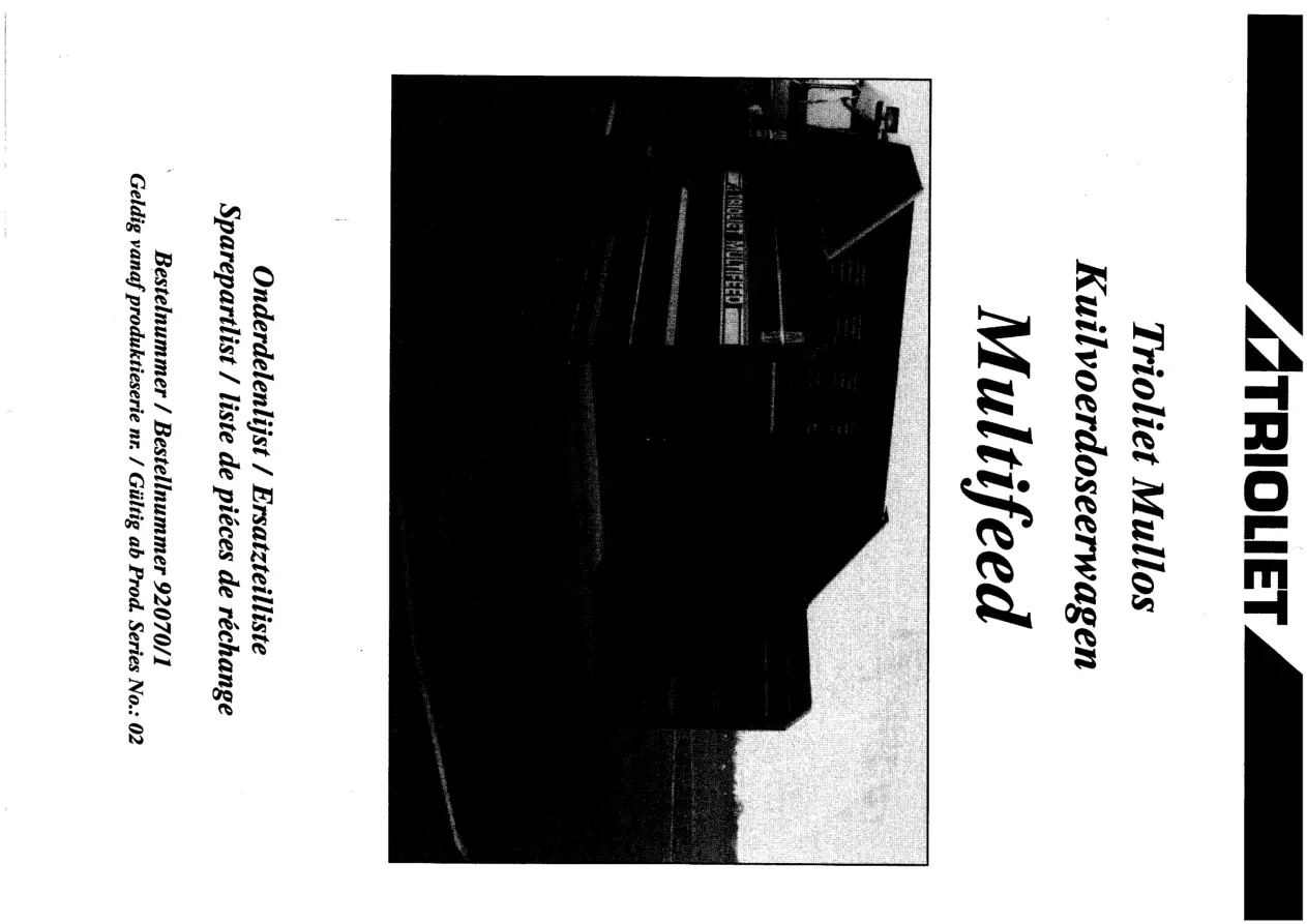 Trioliet Multifeed 92070 1 02 Parts Manual