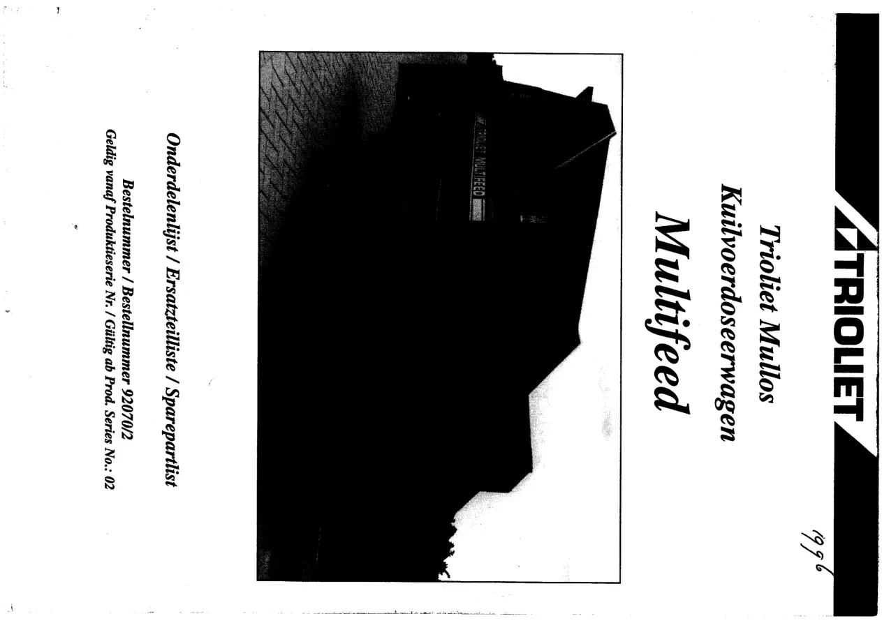 Trioliet Multifeed 92070 2 02 Parts Manual