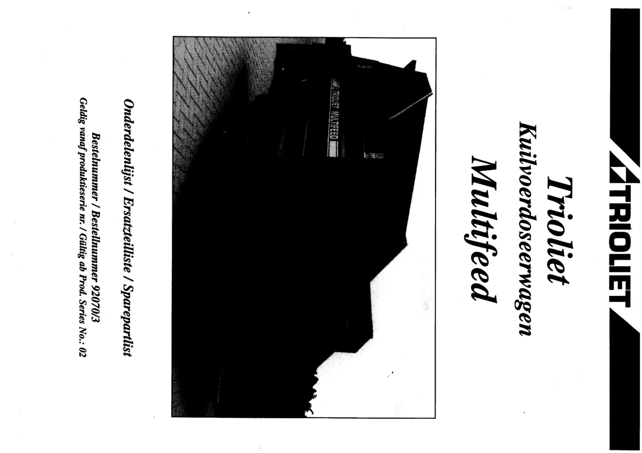 Trioliet Multifeed 92070 3 02 Parts Manual