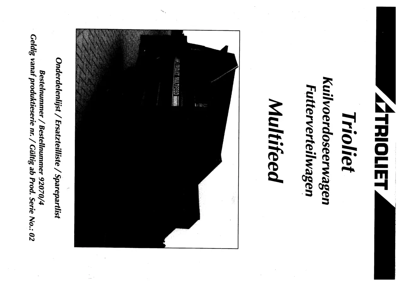 Trioliet Multifeed 92070 4 02 Parts Manual