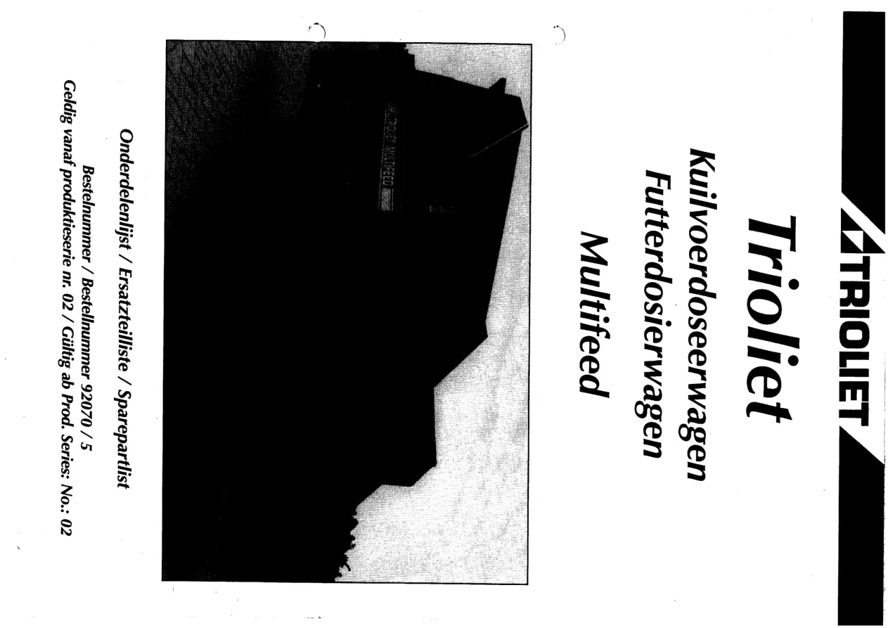 Trioliet Multifeed 92070 5 02 Parts Manual