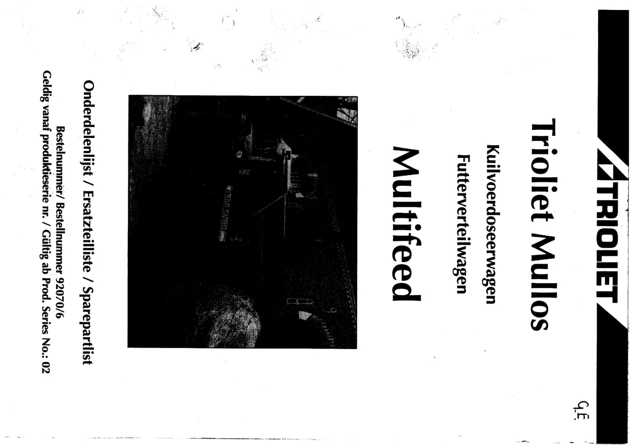 Trioliet Multifeed 92070 6 02 Parts Manual