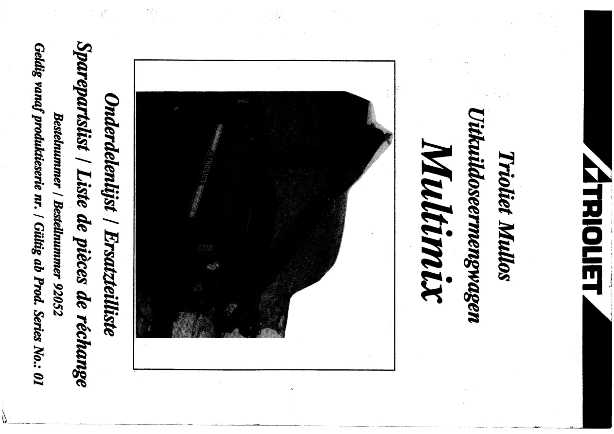 Trioliet Multimix 92052 01 Parts Manual