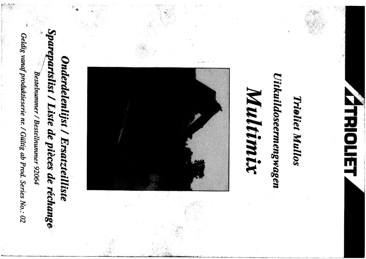 Trioliet Multimix 92064 0 02 Parts Manual