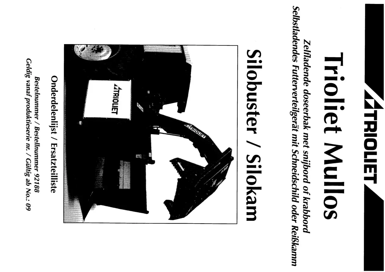 Trioliet Silobuster Kam 09 92188 09 Parts Manual