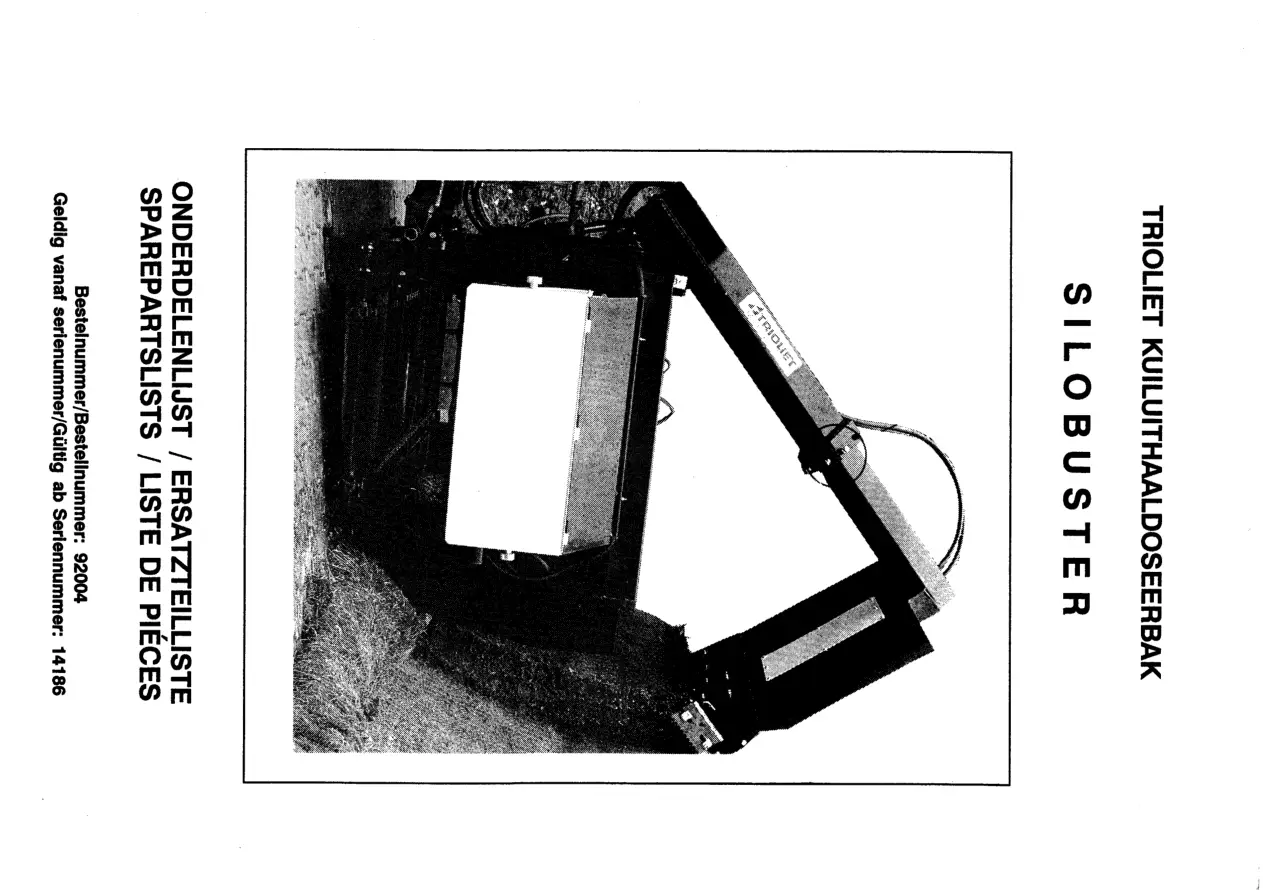 Trioliet Silobuster 02 92004 Parts Manual