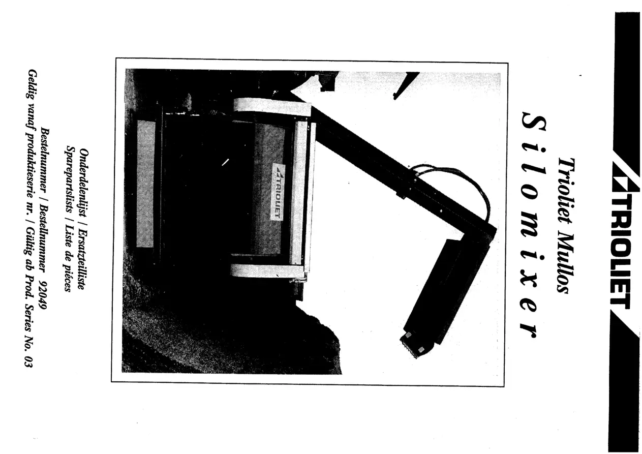 Trioliet Silomixer 03 92049 0 03 Parts Manual