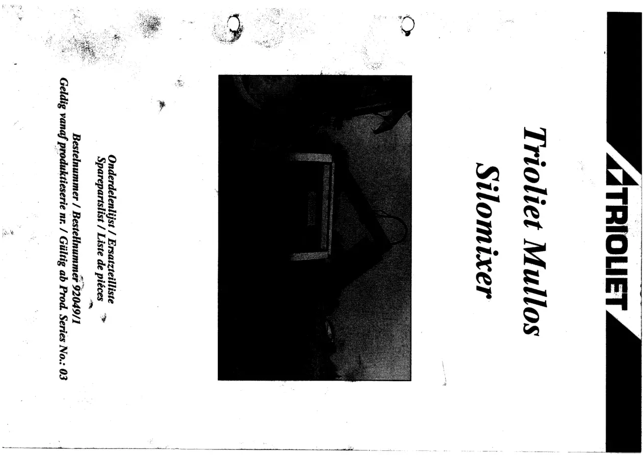 Trioliet Silomixer 04 92049 1 03 Parts Manual