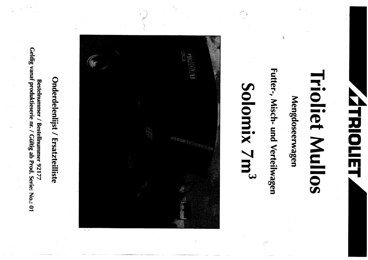 Trioliet Solomix1 7 9 92177 0 01 Parts Manual