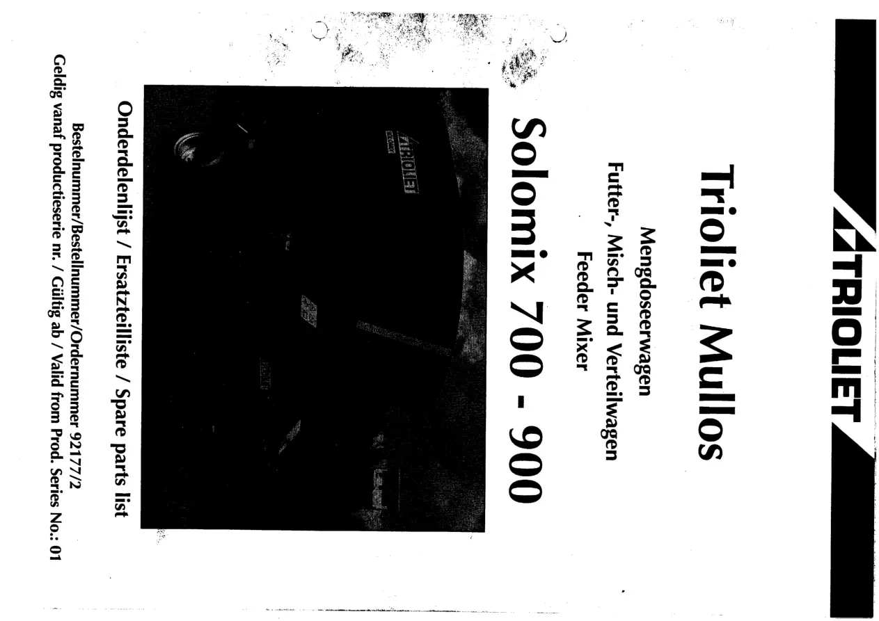 Trioliet Solomix1 7 9 92177 2 01 Parts Manual