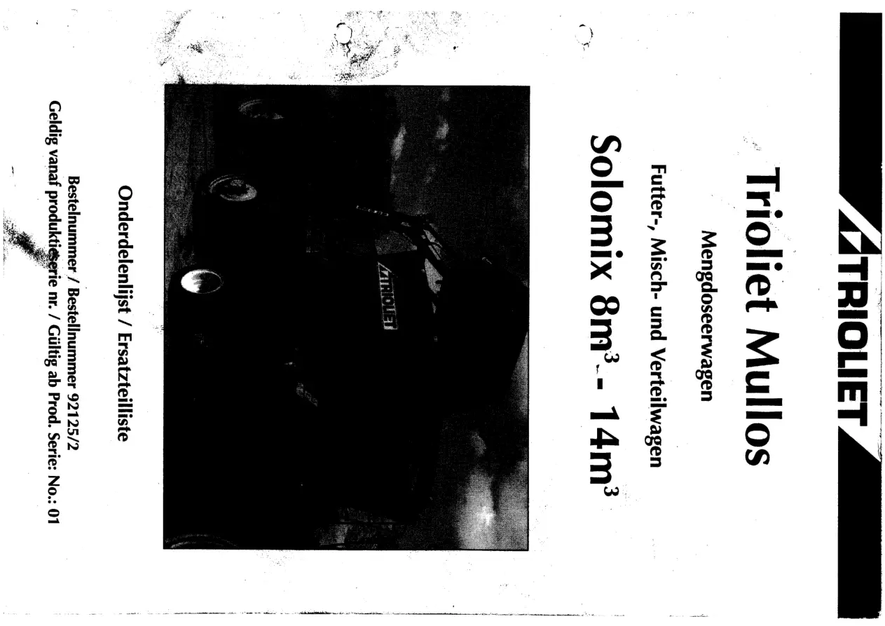 Trioliet Solomix1 800 1400 92125 2 01 Parts Manual