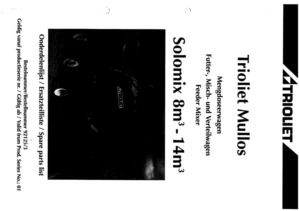 Trioliet Solomix1 800 1400 92125 3 01 Parts Manual
