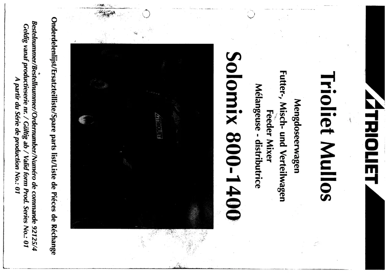 Trioliet Solomix1 800 1400 92125 4 01 Parts Manual