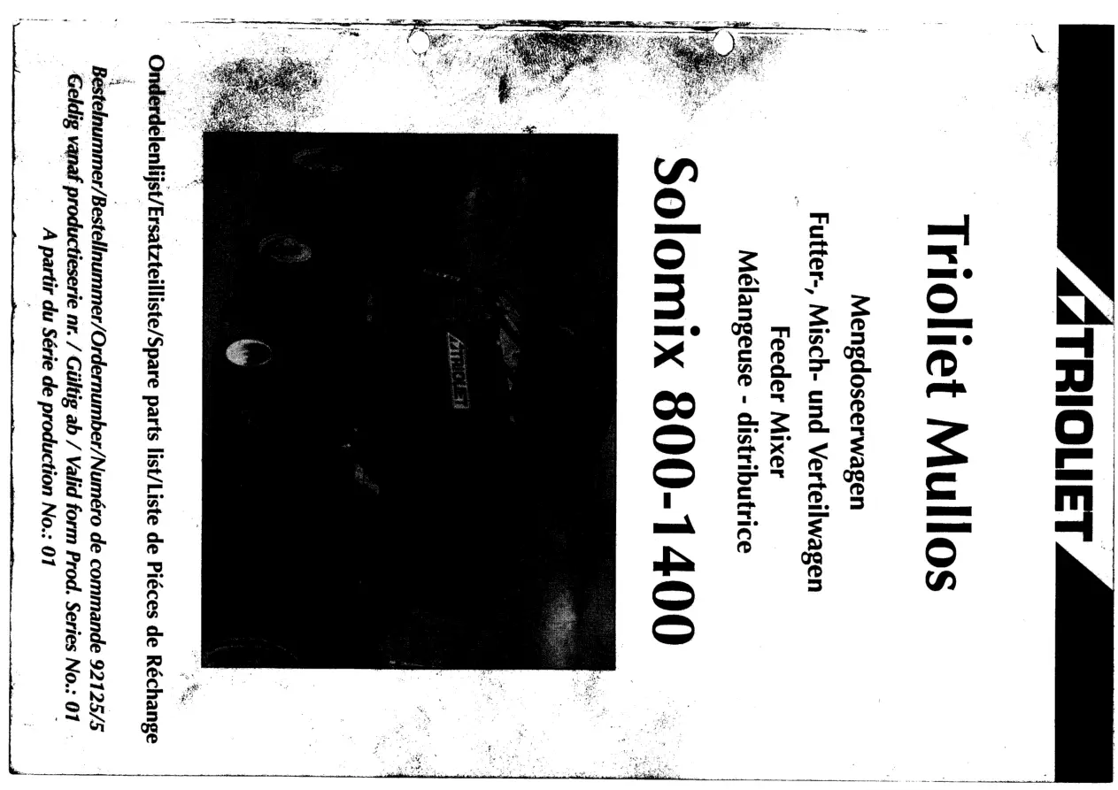 Trioliet Solomix1 800 1400 92125 5 01 Parts Manual