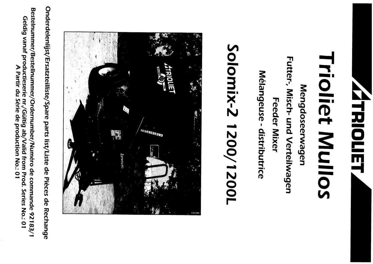 Trioliet Solomix2 12 12 L 92183 1 01 Parts Manual