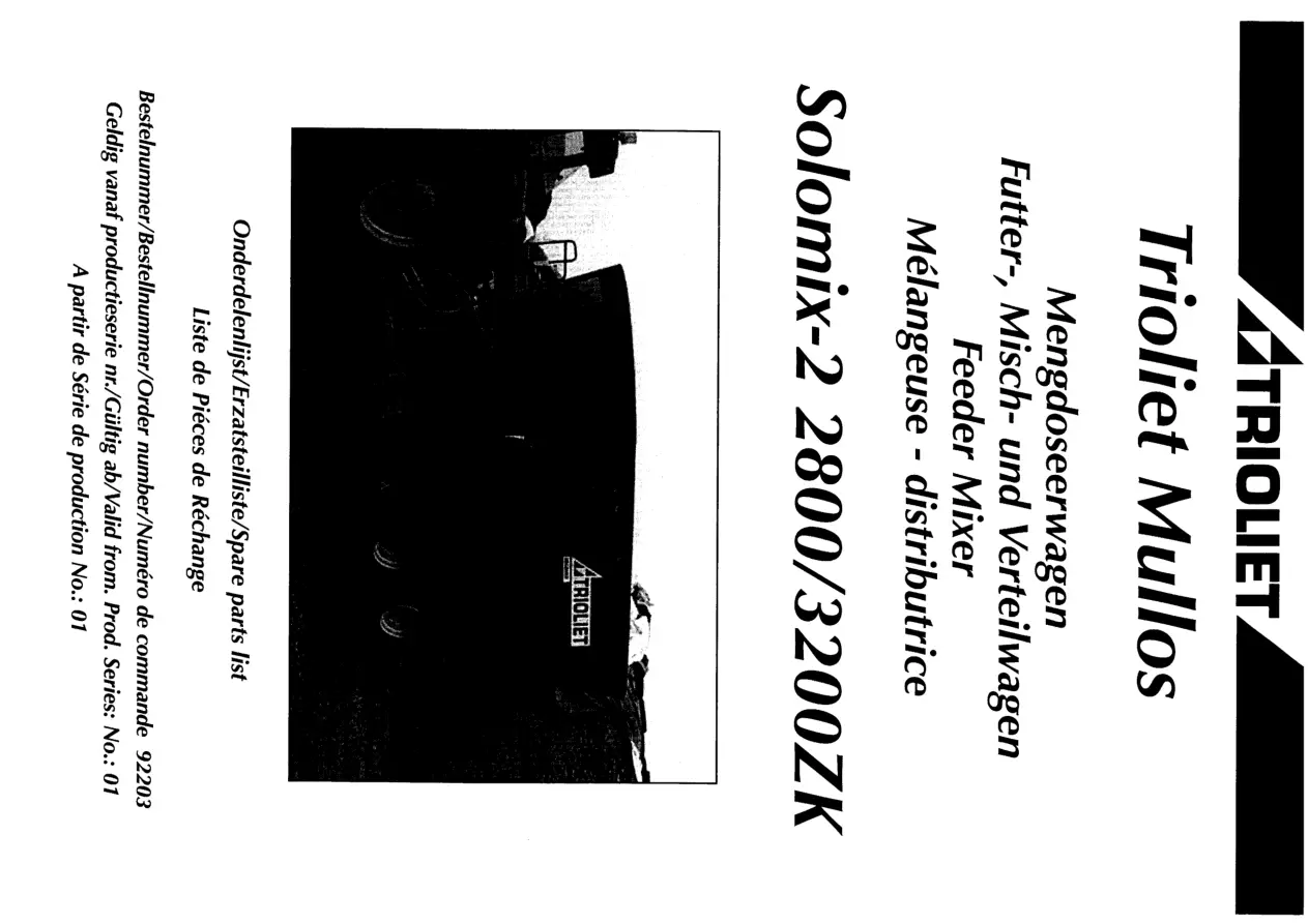 Trioliet Solomix2 2800 3200 Zk 92203 0 01 Parts Manual