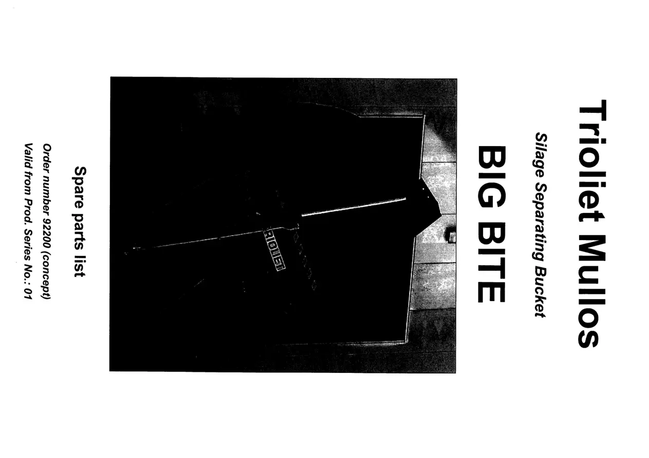 Trioliet Triomaster S Big Bite 92200 01 Parts Manual