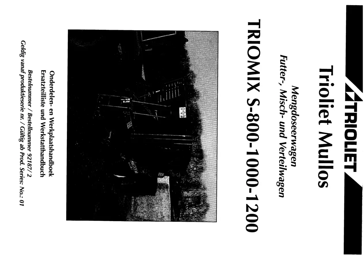 Trioliet Triomix S 1 03 92187 2 01 Parts Manual