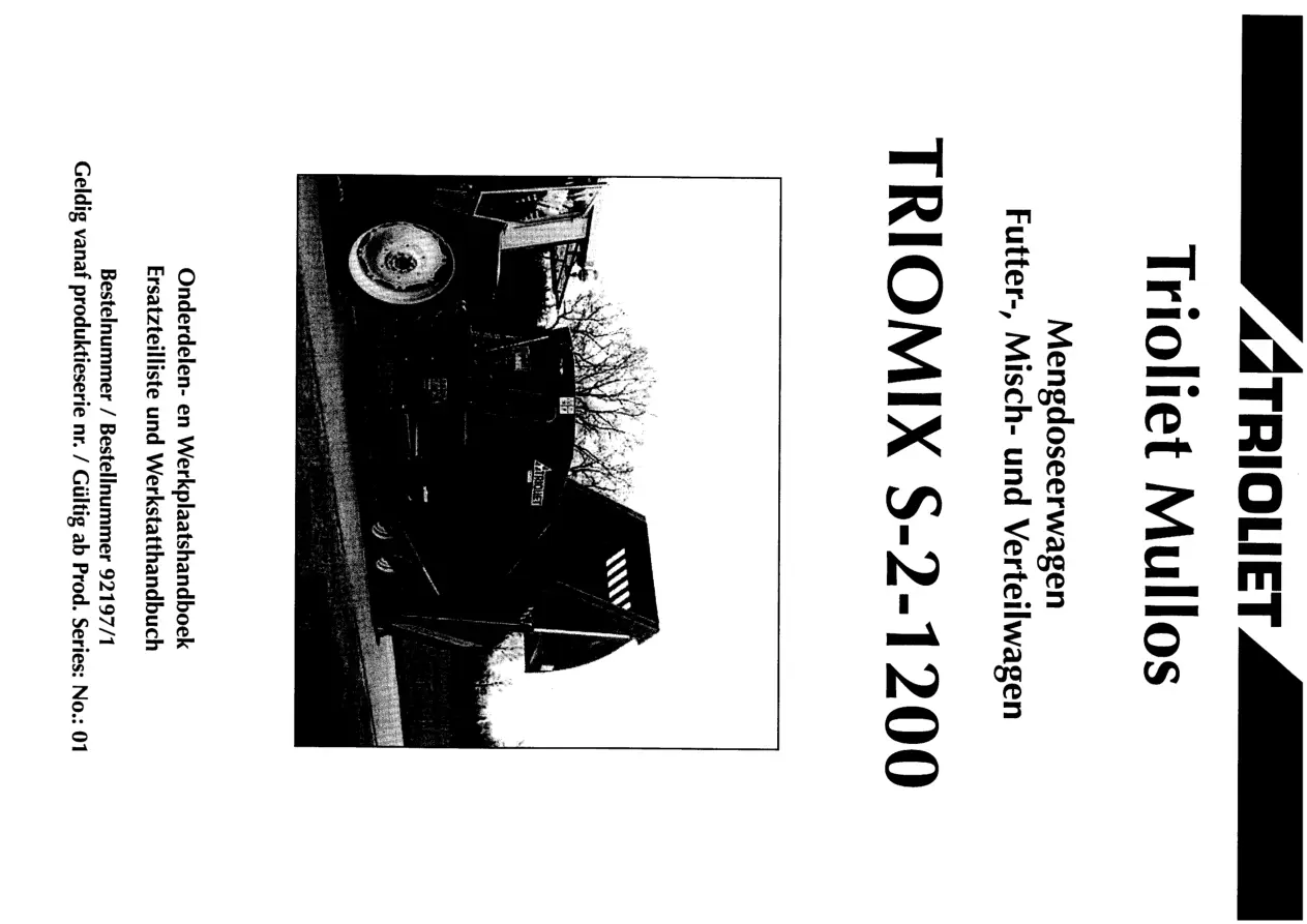 Trioliet Triomix S 2 1200 92197 1 01 Parts Manual