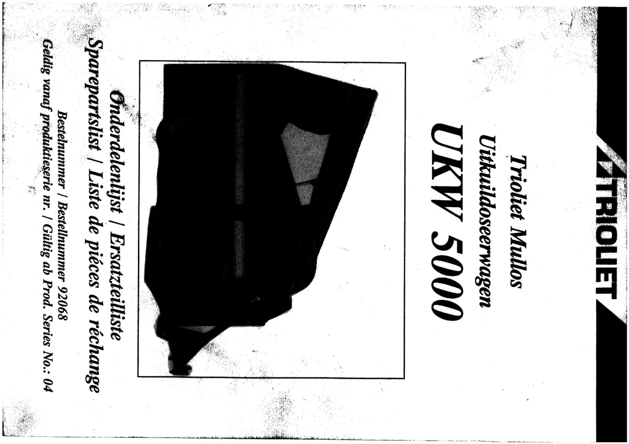 Trioliet Ukw 5000 04 92068 0 04 Parts Manual