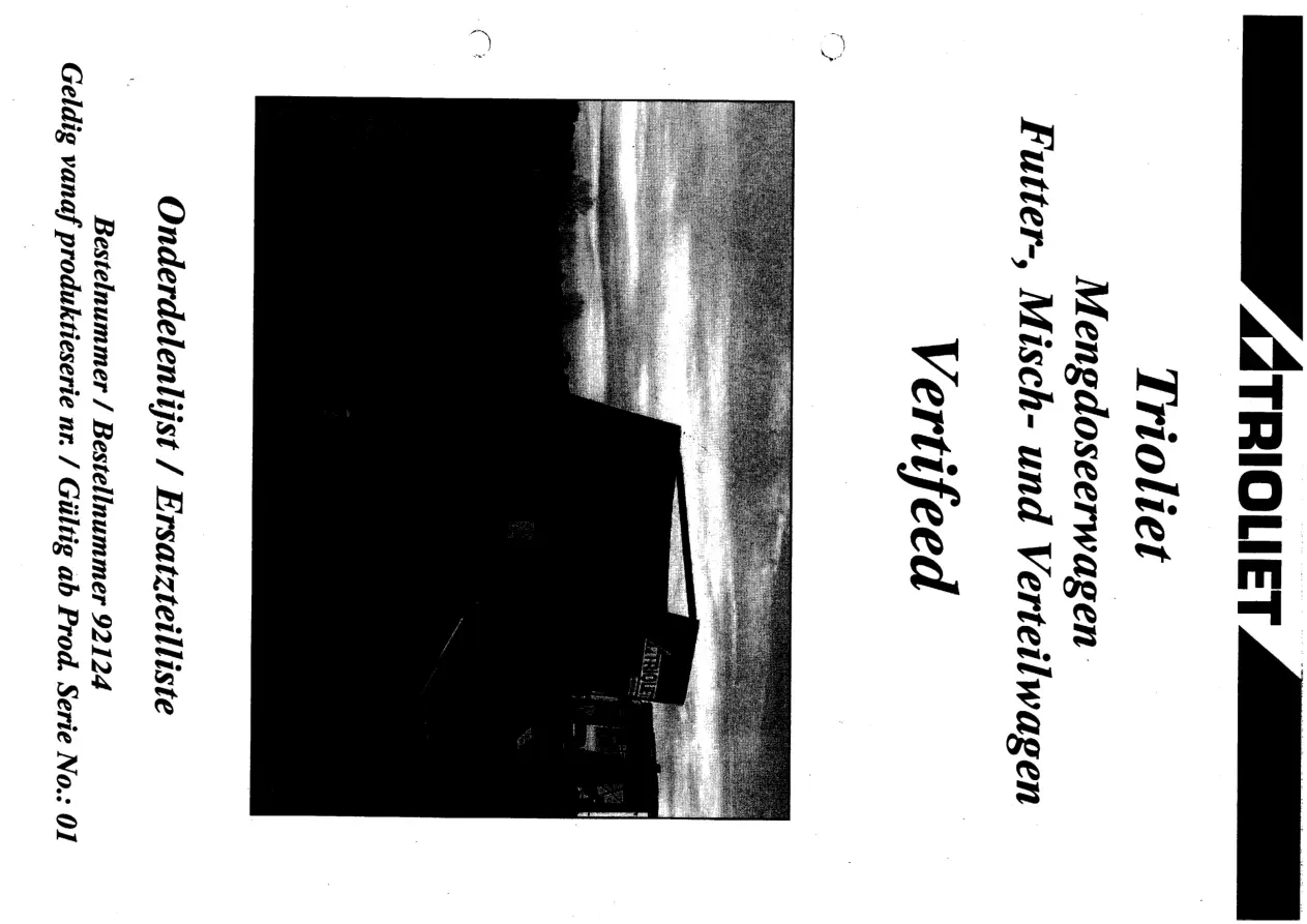 Trioliet Vertifeed 01 92124 0 01 Parts Manual