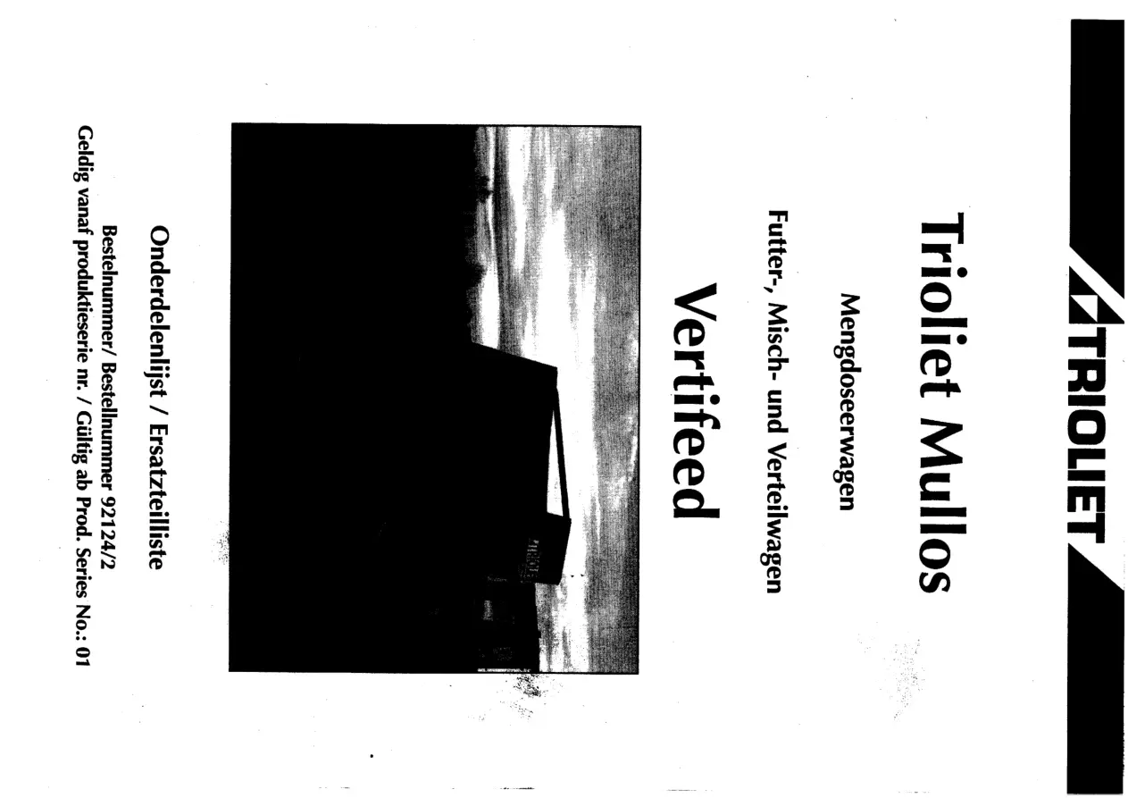 Trioliet Vertifeed 03 92124 2 01 Parts Manual