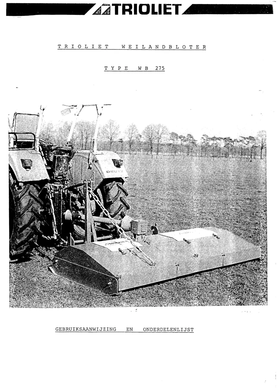 Trioliet Wb 275 Parts Manual
