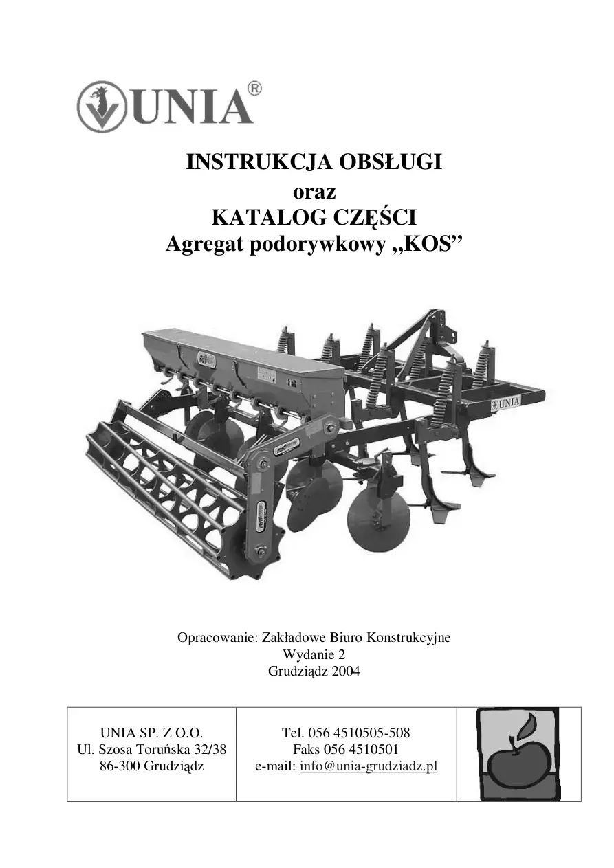 Unia Kos 2004 Parts Manual