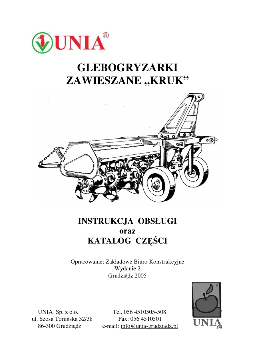 Unia Kruk 2005 Parts Manual