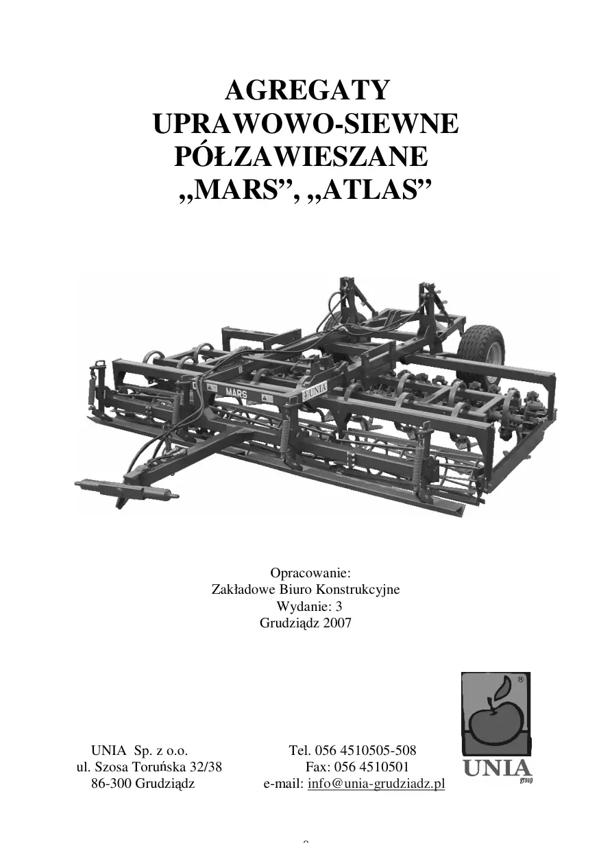 Unia Mars Atlas 2007 Parts Manual