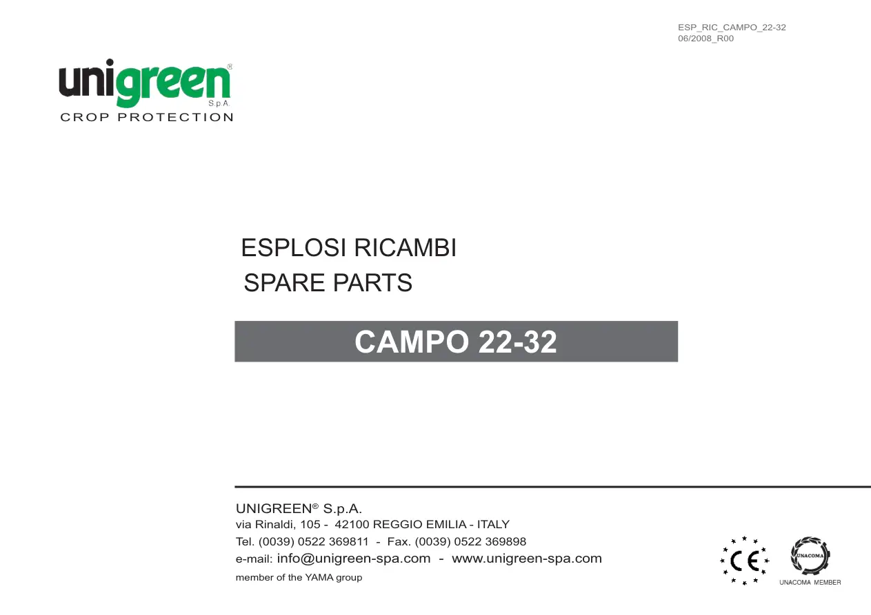 Unigreen Campo 22 32 Parts Manual