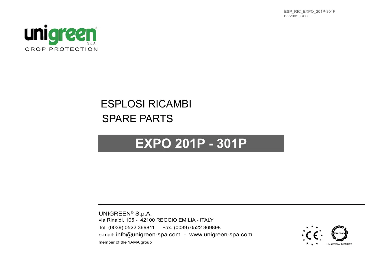 Unigreen 201P 301P Parts Manual