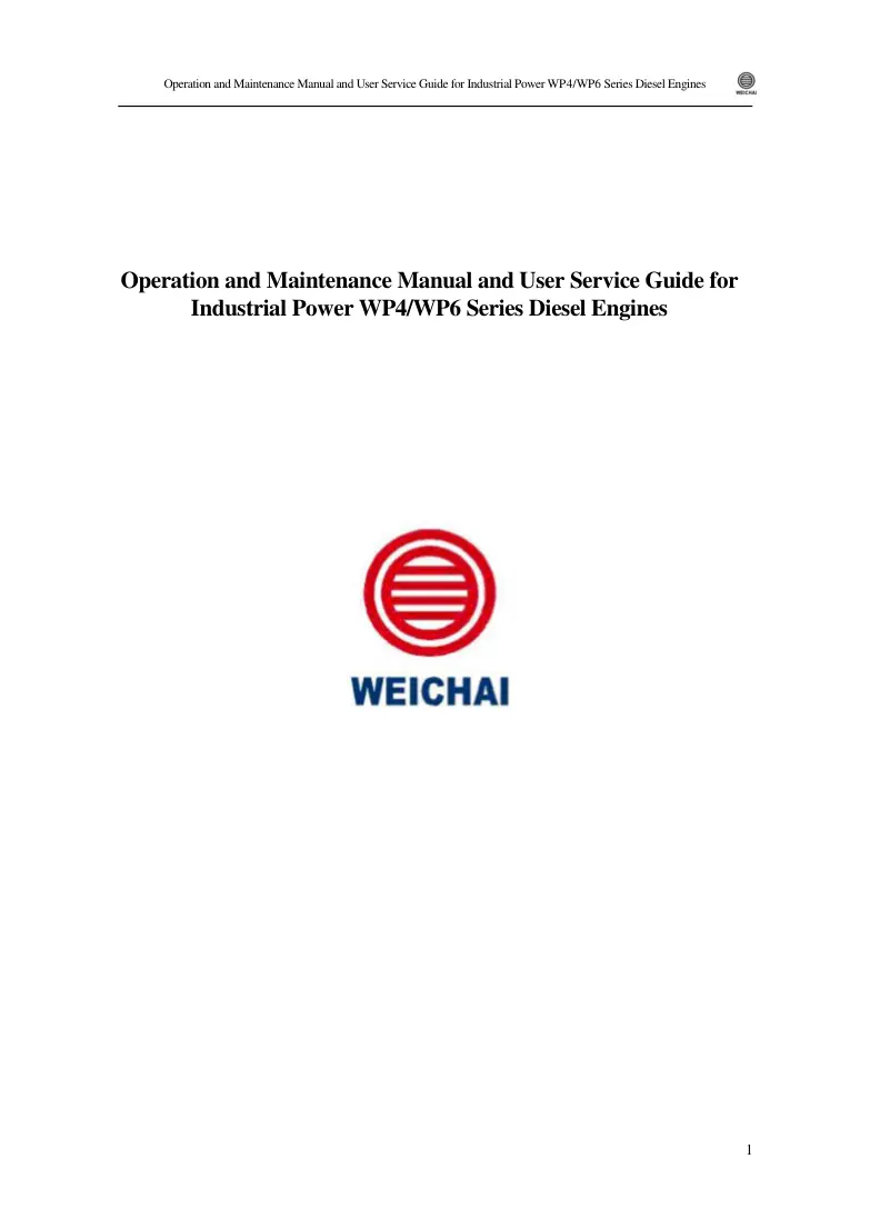Weichai Wp4 Wp6 Service Manual